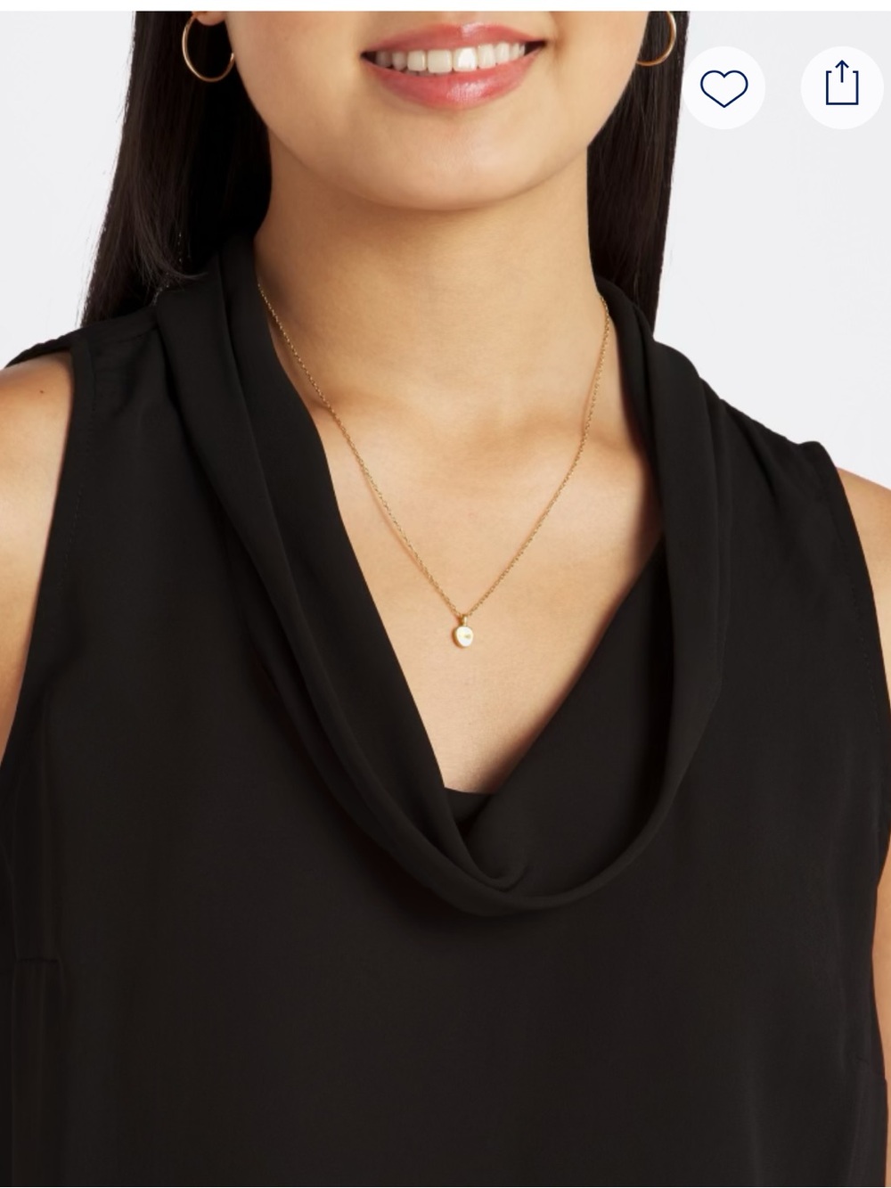 Nine Britton Black Cowl neck Sleeveless Blouse